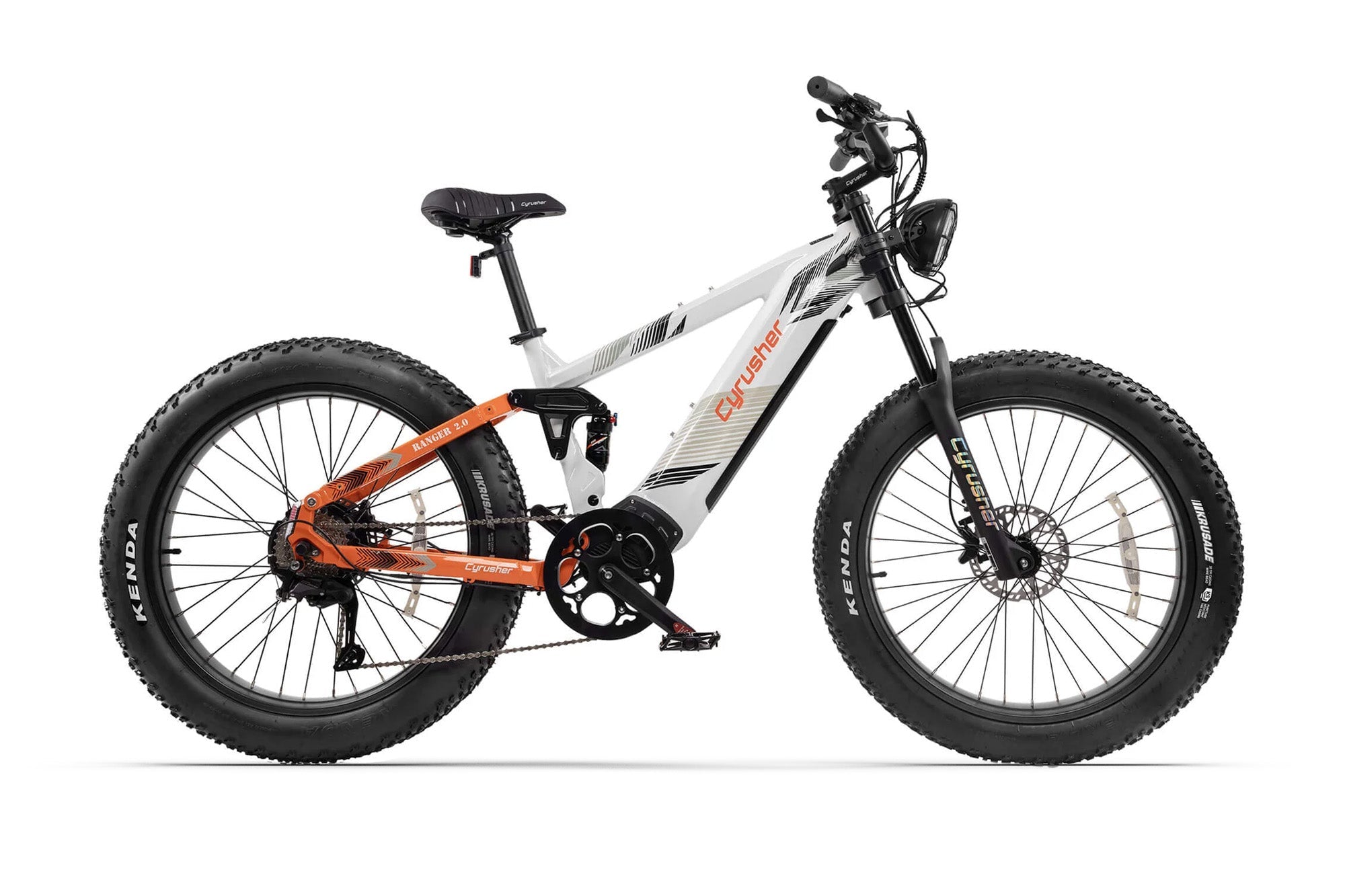 Cyrusher Ranger 2.0 Full Suspension E-Bike in White